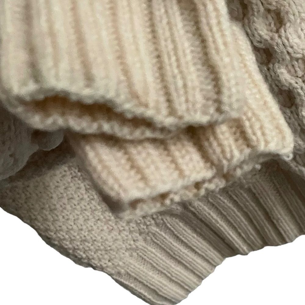 Vintage Hand Knit Wool Sweater Cream L - Picture 5 of 7